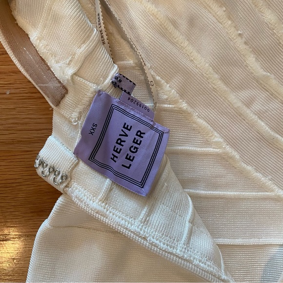 Herve Leger One Shoulder Bandage Dress White - Picture 3 of 6